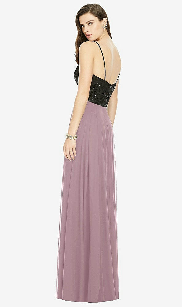 Back View - Dusty Rose Chiffon Maxi Skirt