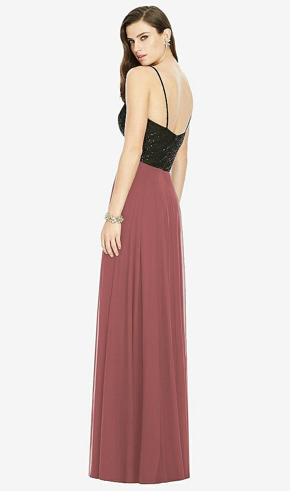 Back View - English Rose Chiffon Maxi Skirt