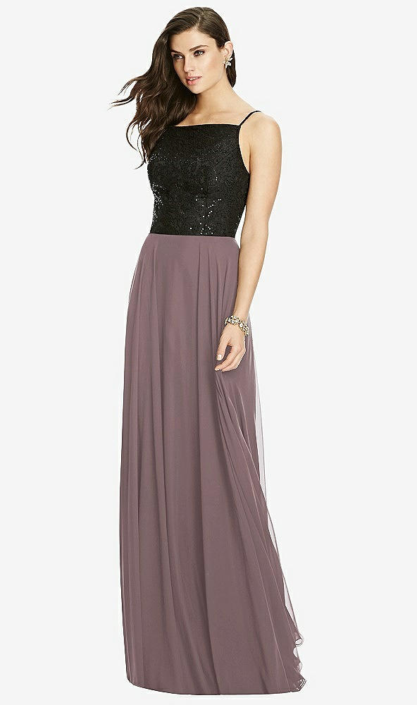 Front View - French Truffle Chiffon Maxi Skirt