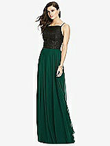 Front View Thumbnail - Hunter Green Chiffon Maxi Skirt