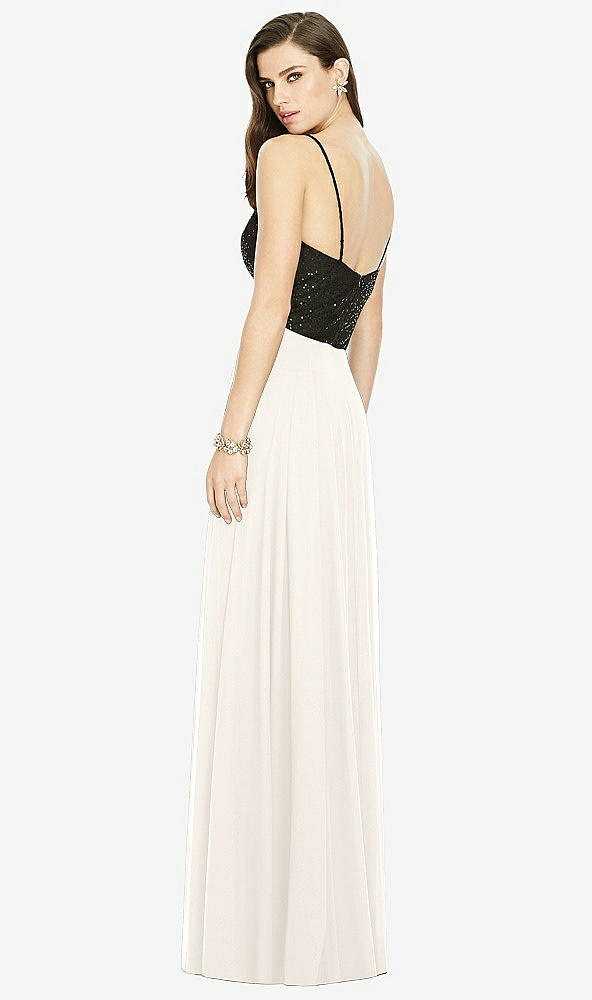 Back View - Ivory Chiffon Maxi Skirt