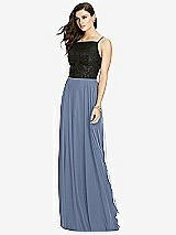 Front View Thumbnail - Larkspur Blue Chiffon Maxi Skirt