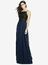 Front View Thumbnail - Midnight Navy Chiffon Maxi Skirt