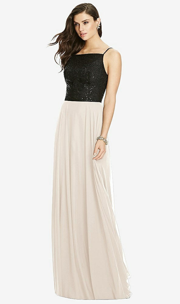 Front View - Oat Chiffon Maxi Skirt