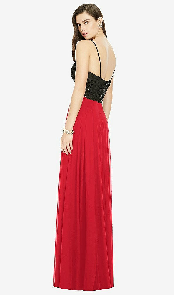 Back View - Parisian Red Chiffon Maxi Skirt