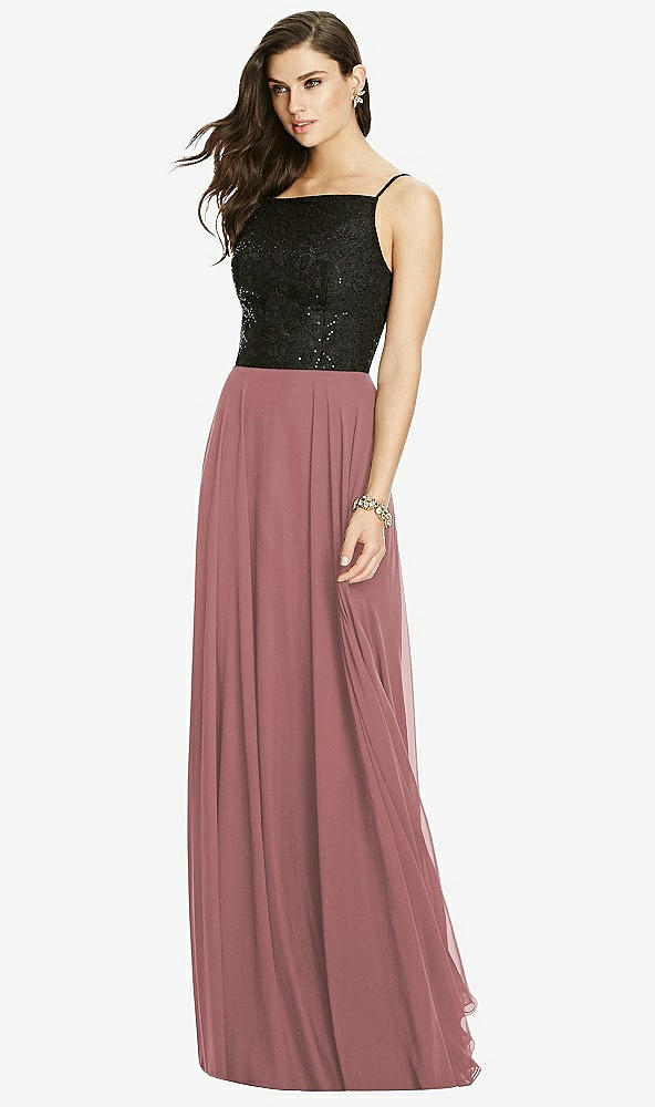 Front View - Rosewood Chiffon Maxi Skirt