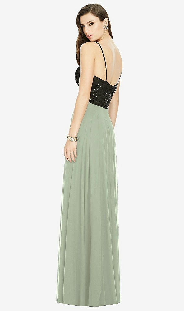 Back View - Sage Chiffon Maxi Skirt