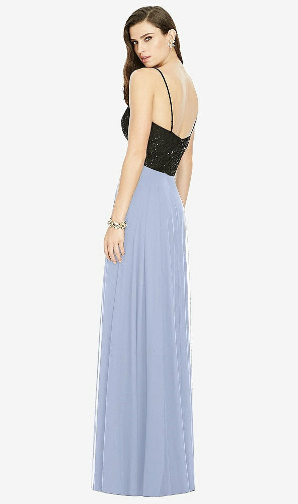 Back View - Sky Blue Chiffon Maxi Skirt