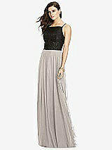 Front View Thumbnail - Taupe Chiffon Maxi Skirt