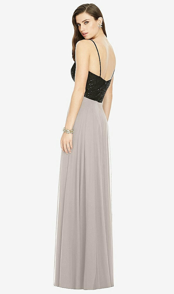 Back View - Taupe Chiffon Maxi Skirt