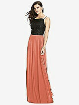 Front View Thumbnail - Terracotta Copper Chiffon Maxi Skirt