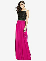 Front View Thumbnail - Think Pink Chiffon Maxi Skirt