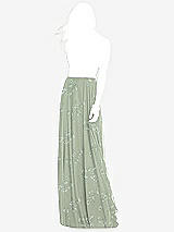 Front View Thumbnail - Vintage Primrose Sage Chiffon Maxi Skirt