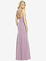 Front View Thumbnail - Suede Rose Bateau Neck Open-Back Trumpet Gown