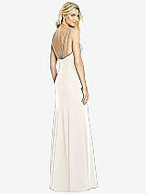 Front View Thumbnail - Ivory Bateau Neck Open-Back Trumpet Gown