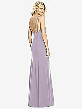 Front View Thumbnail - Lilac Haze Bateau Neck Open-Back Trumpet Gown