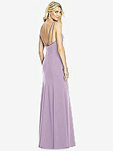 Front View Thumbnail - Pale Purple Bateau Neck Open-Back Trumpet Gown