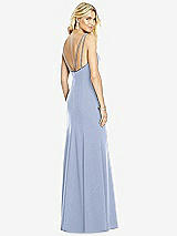 Front View Thumbnail - Sky Blue Bateau Neck Open-Back Trumpet Gown