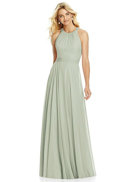 Cross Strap Open-Back Halter Maxi Dress