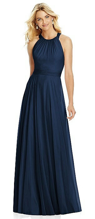 Cross Strap Open-Back Halter Maxi Dress