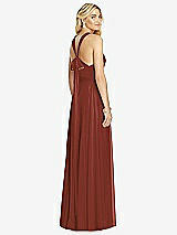 Rear View Thumbnail - Auburn Moon Cross Strap Open-Back Halter Maxi Dress