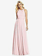 Front View Thumbnail - Ballet Pink Cross Strap Open-Back Halter Maxi Dress