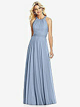 Front View Thumbnail - Cloudy Cross Strap Open-Back Halter Maxi Dress