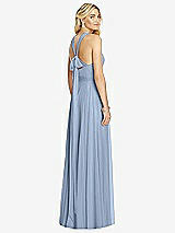 Rear View Thumbnail - Cloudy Cross Strap Open-Back Halter Maxi Dress