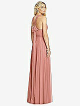 Rear View Thumbnail - Desert Rose Cross Strap Open-Back Halter Maxi Dress