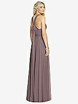 Rear View Thumbnail - French Truffle Cross Strap Open-Back Halter Maxi Dress