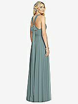 Rear View Thumbnail - Icelandic Cross Strap Open-Back Halter Maxi Dress