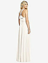 Rear View Thumbnail - Ivory Cross Strap Open-Back Halter Maxi Dress