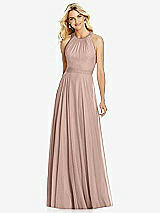 Front View Thumbnail - Neu Nude Cross Strap Open-Back Halter Maxi Dress