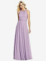 Front View Thumbnail - Pale Purple Cross Strap Open-Back Halter Maxi Dress