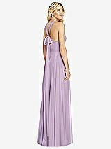 Rear View Thumbnail - Pale Purple Cross Strap Open-Back Halter Maxi Dress