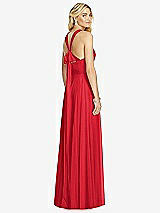 Rear View Thumbnail - Parisian Red Cross Strap Open-Back Halter Maxi Dress