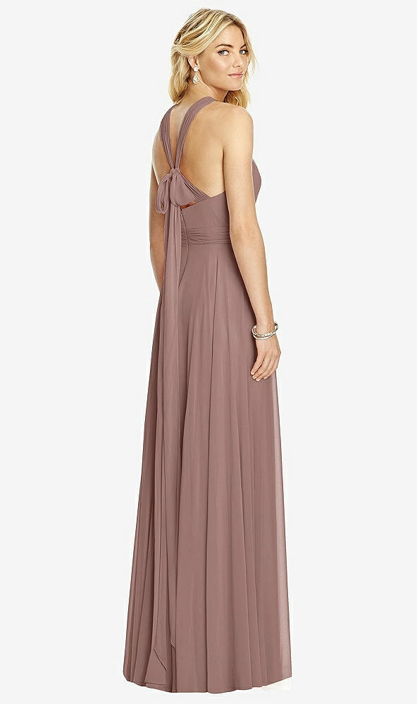 Back View - Sienna Cross Strap Open-Back Halter Maxi Dress