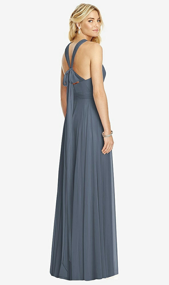 Back View - Silverstone Cross Strap Open-Back Halter Maxi Dress