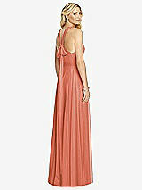 Rear View Thumbnail - Terracotta Copper Cross Strap Open-Back Halter Maxi Dress