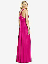 Rear View Thumbnail - Think Pink Cross Strap Open-Back Halter Maxi Dress