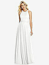 Front View Thumbnail - White Cross Strap Open-Back Halter Maxi Dress