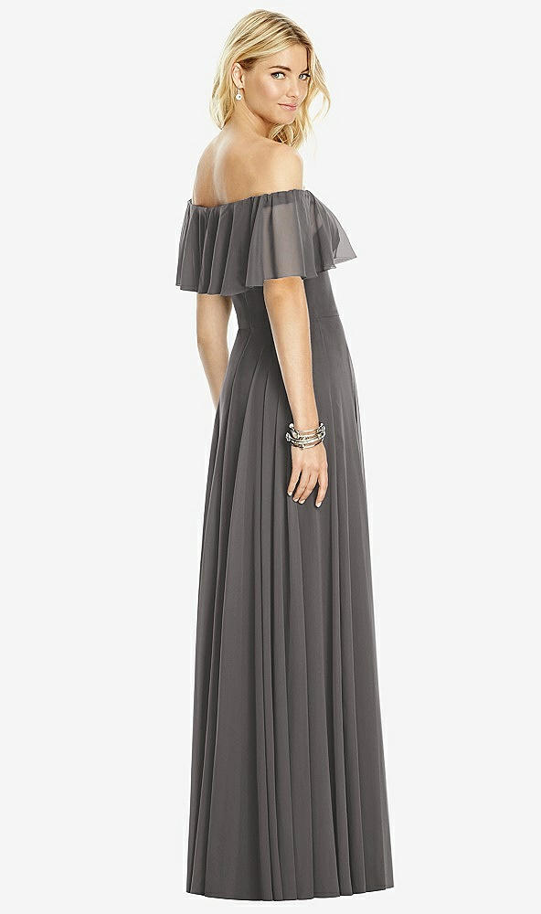 Back View - Caviar Gray After Six Bridesmaid Dress 6763