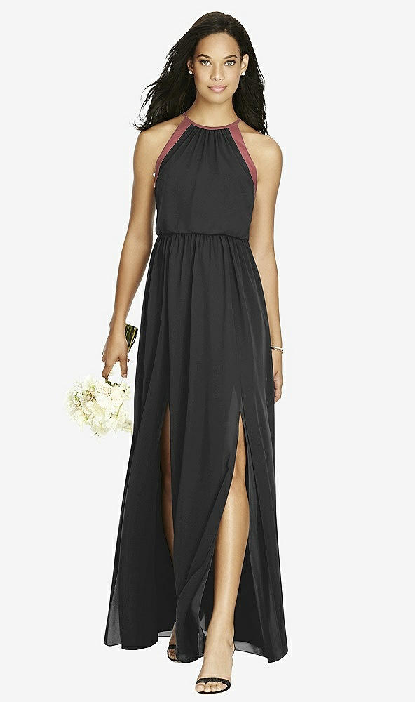 Front View - Black & English Rose Social Bridesmaids Dress 8179