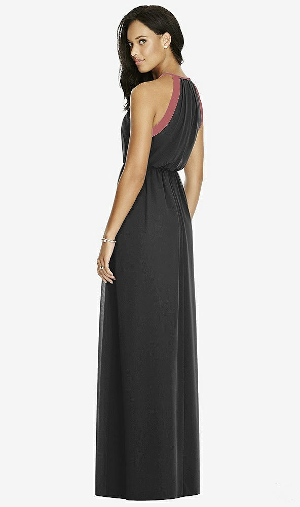 Back View - Black & English Rose Social Bridesmaids Dress 8179