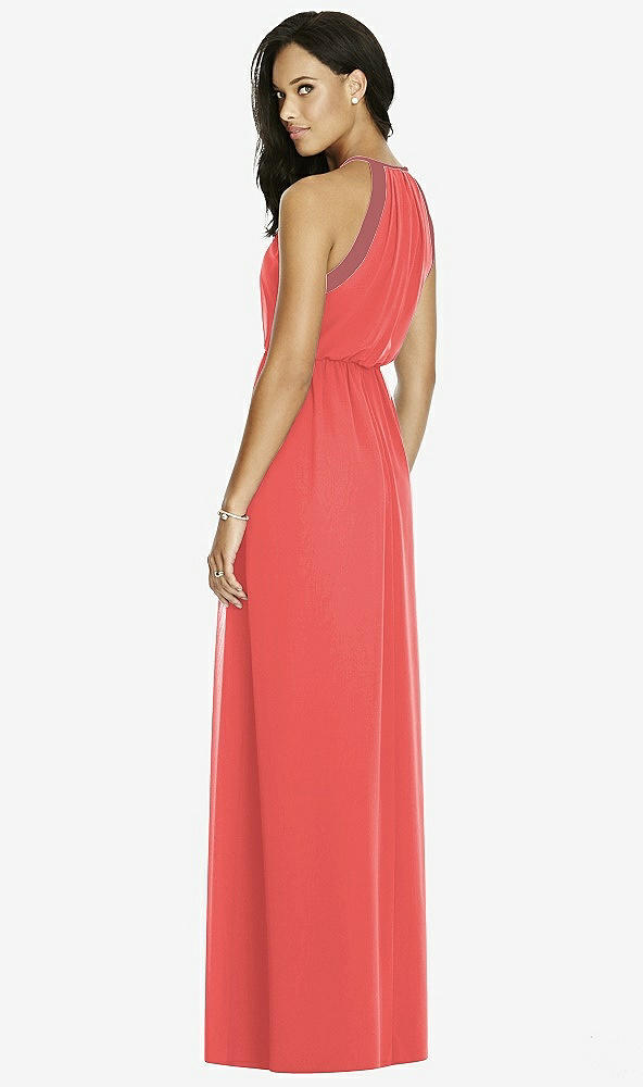 Back View - Perfect Coral & English Rose Social Bridesmaids Dress 8179