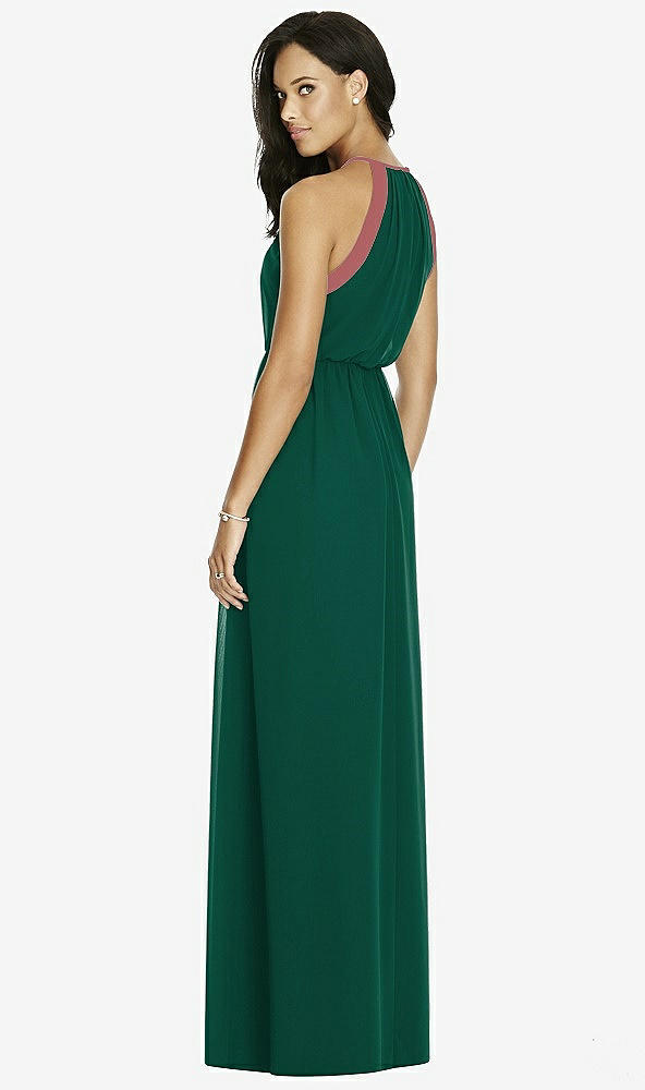 Back View - Hunter Green & English Rose Social Bridesmaids Dress 8179