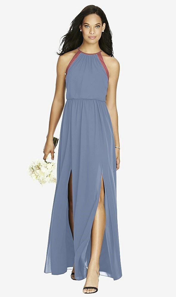 Front View - Larkspur Blue & English Rose Social Bridesmaids Dress 8179