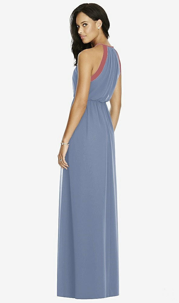 Back View - Larkspur Blue & English Rose Social Bridesmaids Dress 8179