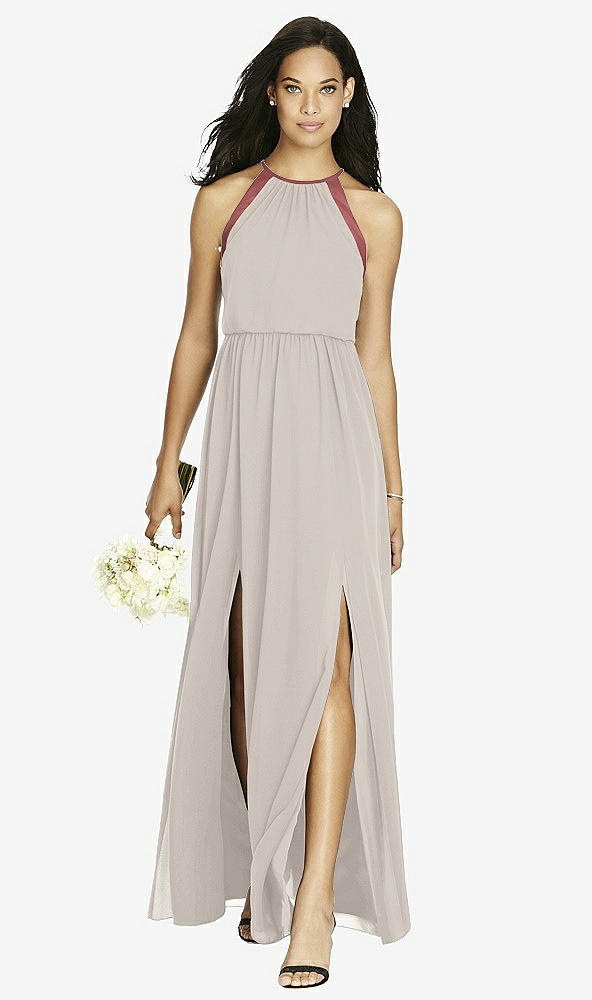 Front View - Taupe & English Rose Social Bridesmaids Dress 8179