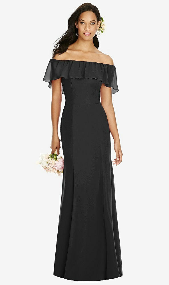 Front View - Black Social Bridesmaids Dress 8182